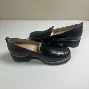 Naturalizer‎ Womens Darry Loafer US 9 M Black Leather Lug Sole Slip On NEW